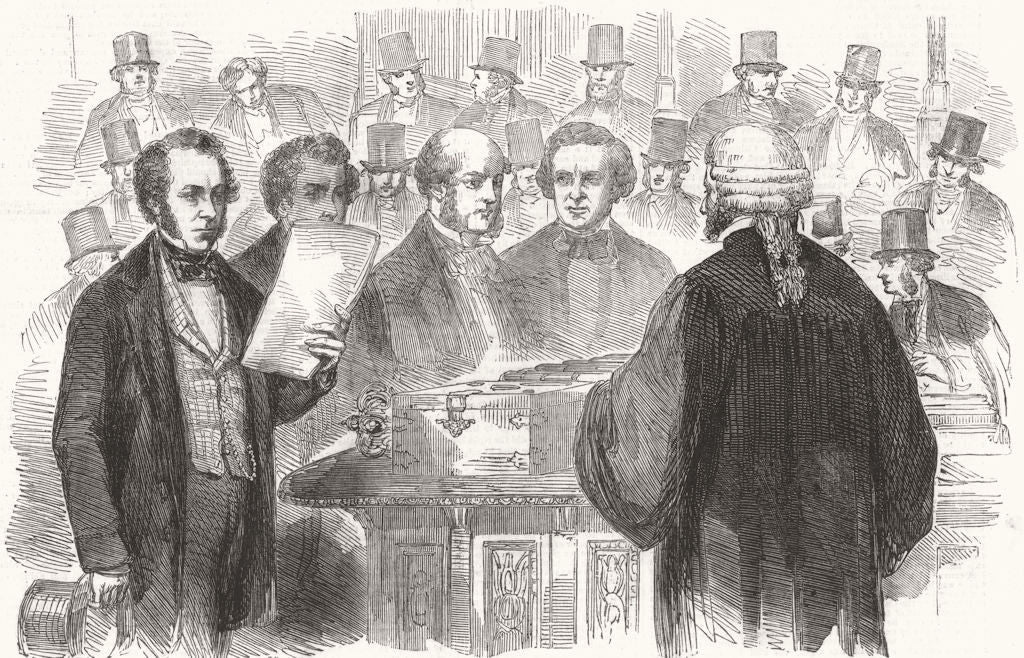 HOUSE OF COMMONS.China debate.Opposition (Cobden & Gibson) reading result 1857